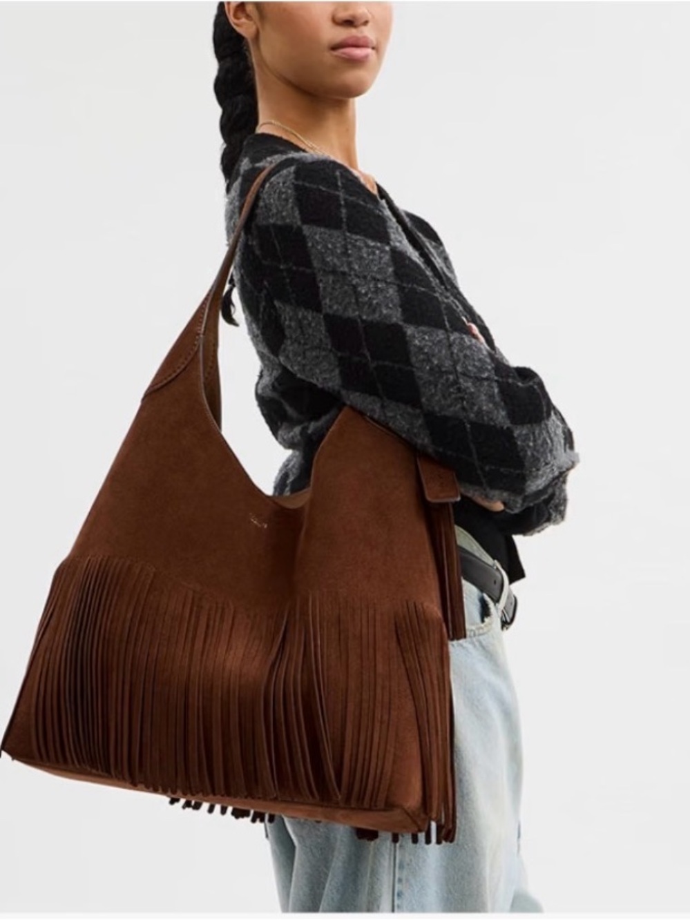 COACH Brooklyn 39 Warm Brown Suede Fringe Shoulder Hobo- NWOT - Picture 11 of 14
